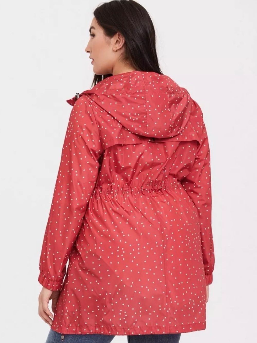 Torrid Red Polka Dot Nylon Rain Jacket